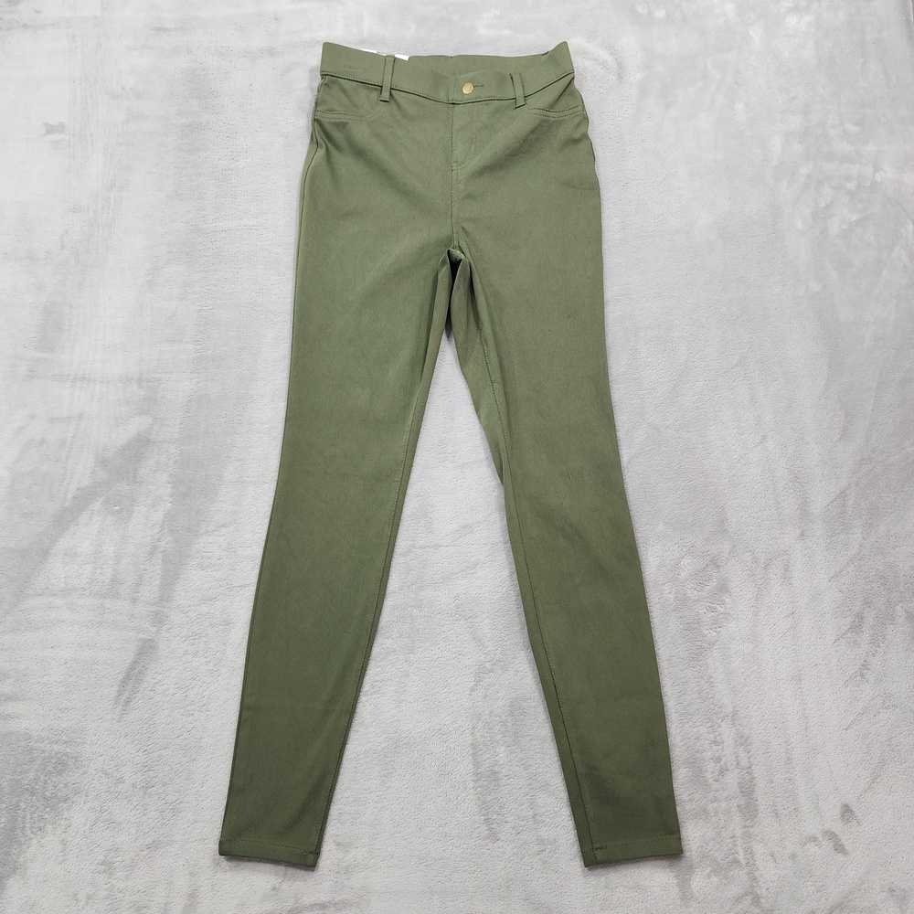 NEW Time And Tru Leggings Womens XS Green High Rise Denim Jegging Skinny Stretch